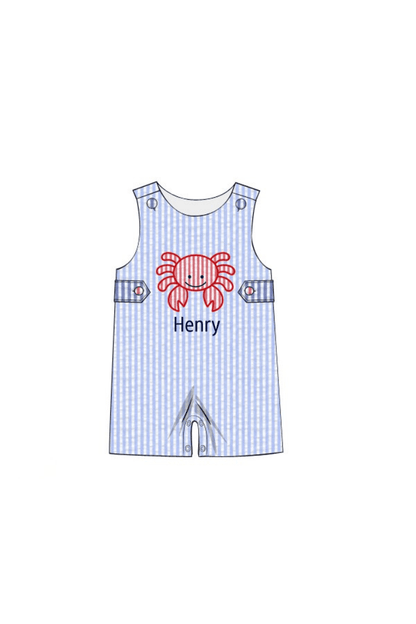 The Smocked Flamingo Apparel & Accessories Pre-Order Feeling Crabby Seersucker Jon Jon