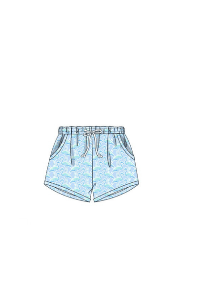 The Smocked Flamingo Apparel & Accessories Pre-Order Flamingo Paradise Swim Trunks