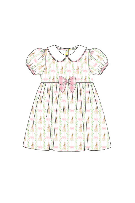 The Smocked Flamingo Apparel & Accessories Pre-Order Floral Bunny Bow Dress