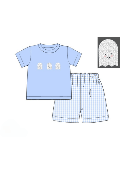 The Smocked Flamingo Apparel & Accessories Pre-Order French Knot Ghost Short Set