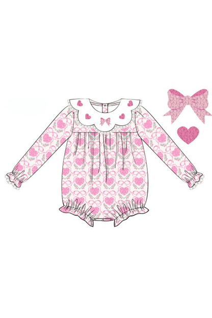 The Smocked Flamingo Apparel & Accessories Pre-Order French Knot Heart and Bow Bubble