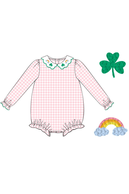 The Smocked Flamingo Apparel & Accessories Pre-Order French Knot Lucky Charm Pink Gingham Bubble