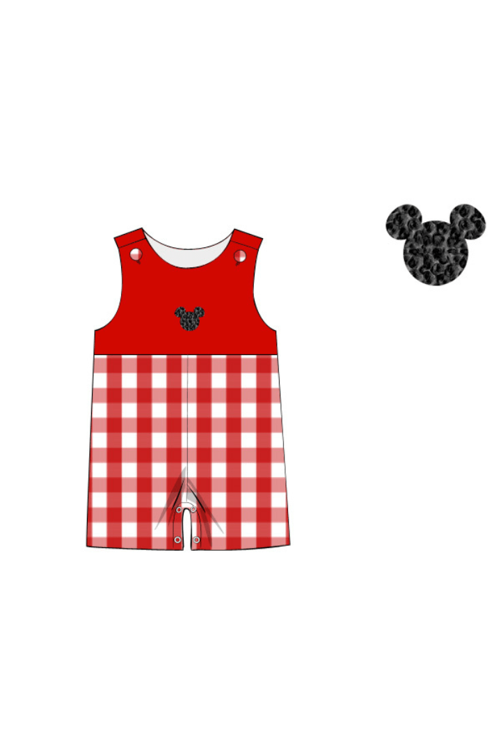 The Smocked Flamingo Apparel & Accessories Pre-Order French Knot Mouse Red Gingham Jon Jon