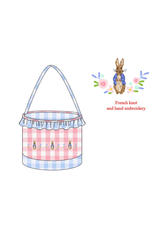 The Smocked Flamingo Apparel & Accessories Pre-Order French Knot Peter Rabbit Easter Basket