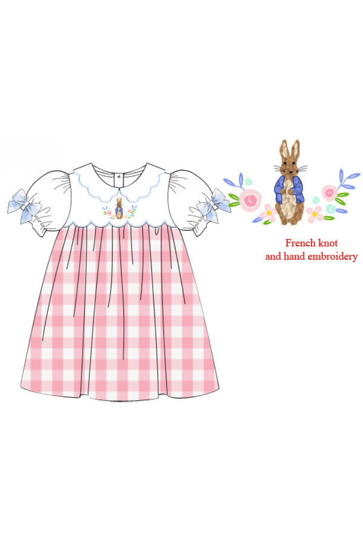 The Smocked Flamingo Apparel & Accessories Pre-Order French Knot Peter Rabbit Gingham Dress