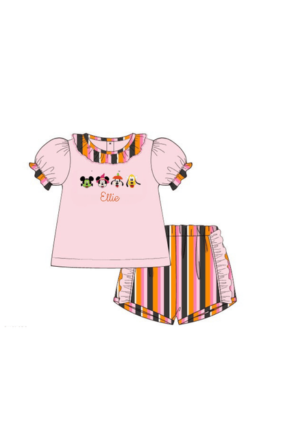 The Smocked Flamingo Apparel & Accessories Pre-Order French Knot Spook Squad Ruffle Short Set