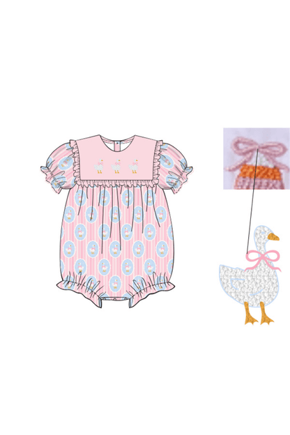 The Smocked Flamingo Apparel & Accessories Pre-Order French Knot Sweet Goose Ruffle Bubble