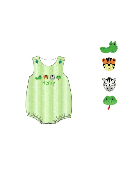 The Smocked Flamingo Apparel & Accessories Pre-Order French Knot Zoo Friends Seersucker Bubble