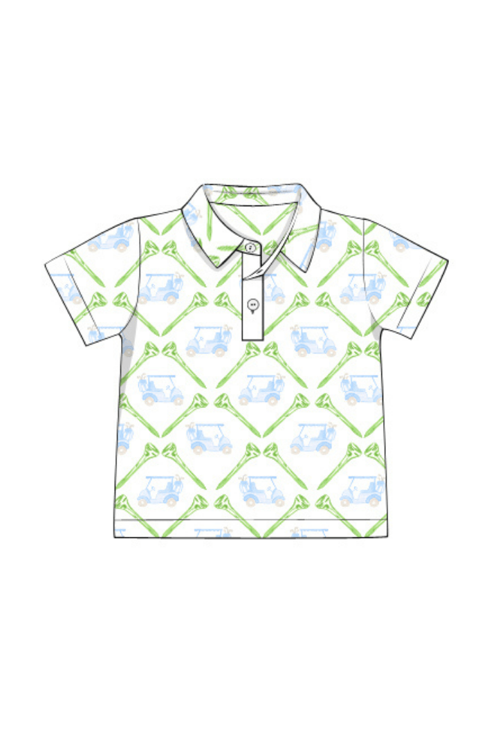 The Smocked Flamingo Apparel & Accessories Pre-Order Golf Cart Polo Shirt