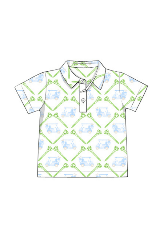 The Smocked Flamingo Apparel & Accessories Pre-Order Golf Cart Polo Shirt