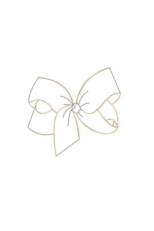 The Smocked Flamingo Apparel & Accessories Pre-Order Grosgrain Bow White/Tan