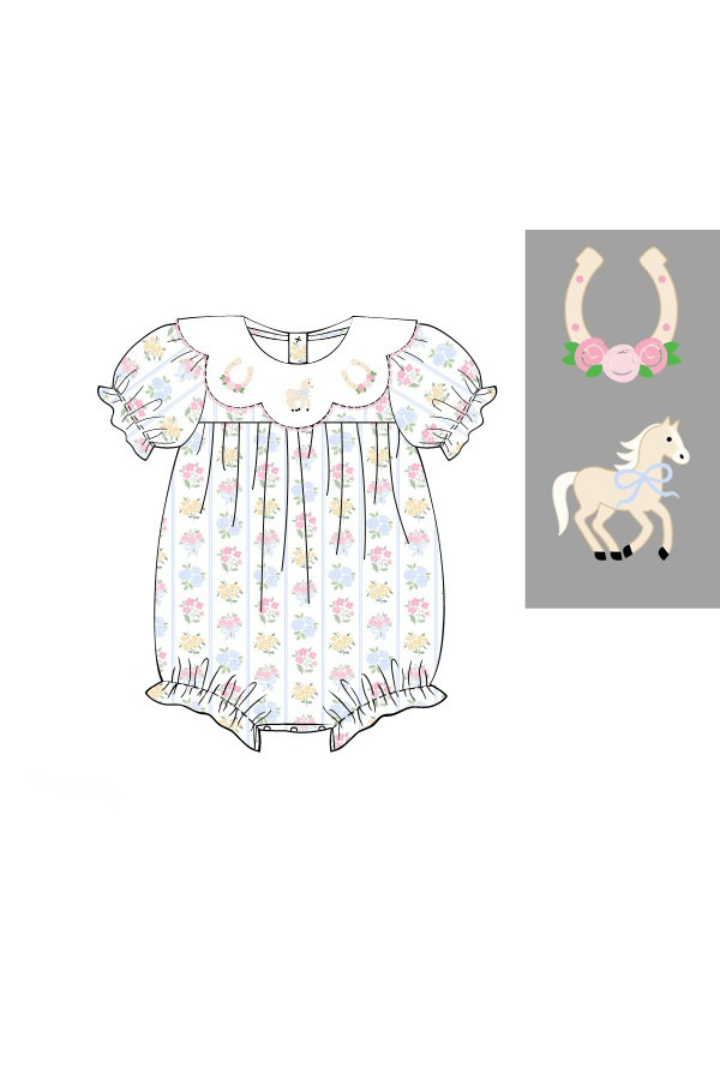 The Smocked Flamingo Apparel & Accessories Pre-Order Hand Embroidered Run For The Roses Bubble