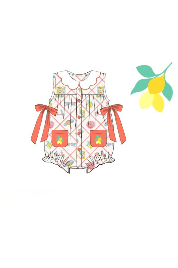The Smocked Flamingo Apparel & Accessories Pre-Order Hand Embroidered Seaside Charm Bow Bubble