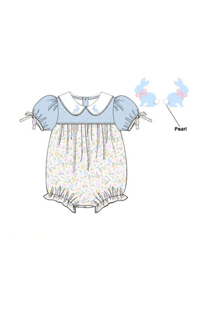 The Smocked Flamingo Apparel & Accessories Pre-Order Hand Embroidered Sweet Bunny Pearl Bubble