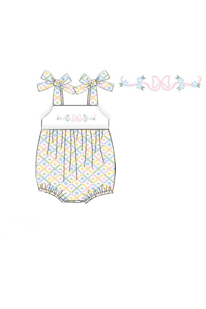 The Smocked Flamingo Apparel & Accessories Pre-Order Hand Embroidered Sweet Colorful Floral Bubble