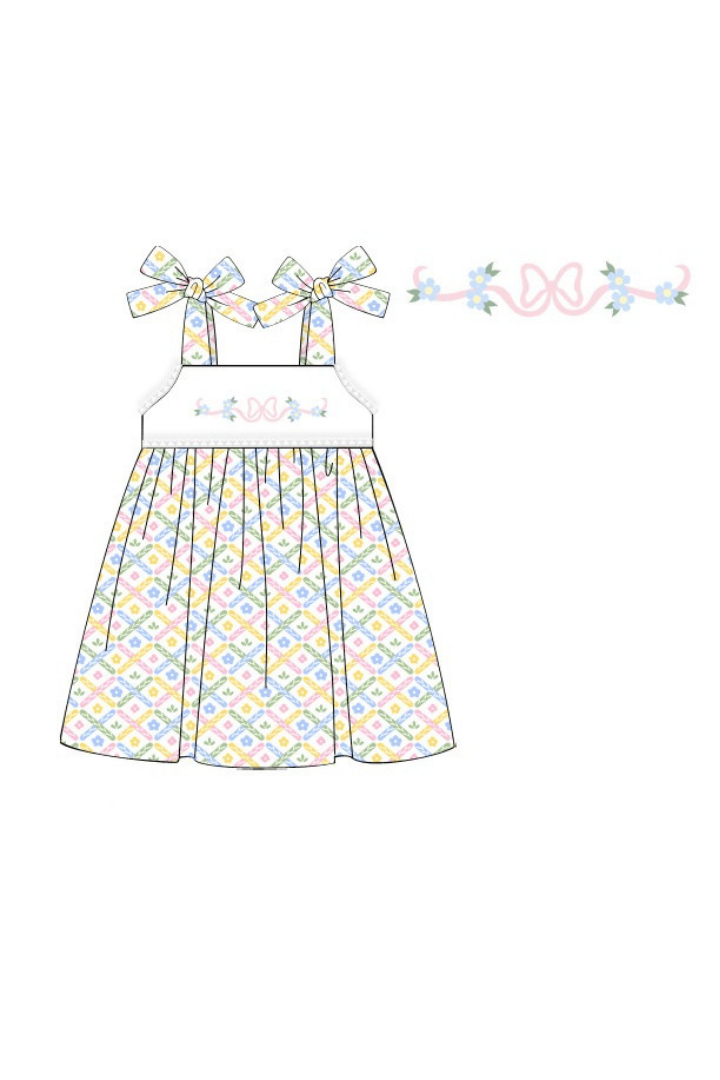 The Smocked Flamingo Apparel & Accessories Pre-Order Hand Embroidered Sweet Colorful Floral Dress
