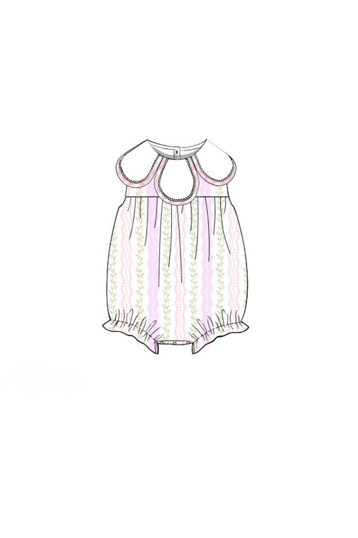 The Smocked Flamingo Apparel & Accessories Pre-Order Lavender and Pink Floral Tulip Bubble