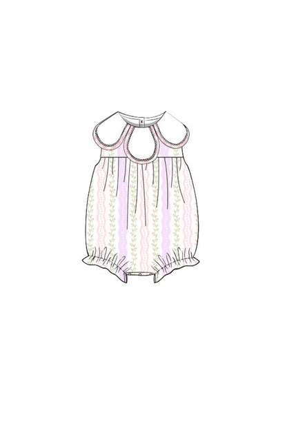 The Smocked Flamingo Apparel & Accessories Pre-Order Lavender and Pink Floral Tulip Bubble