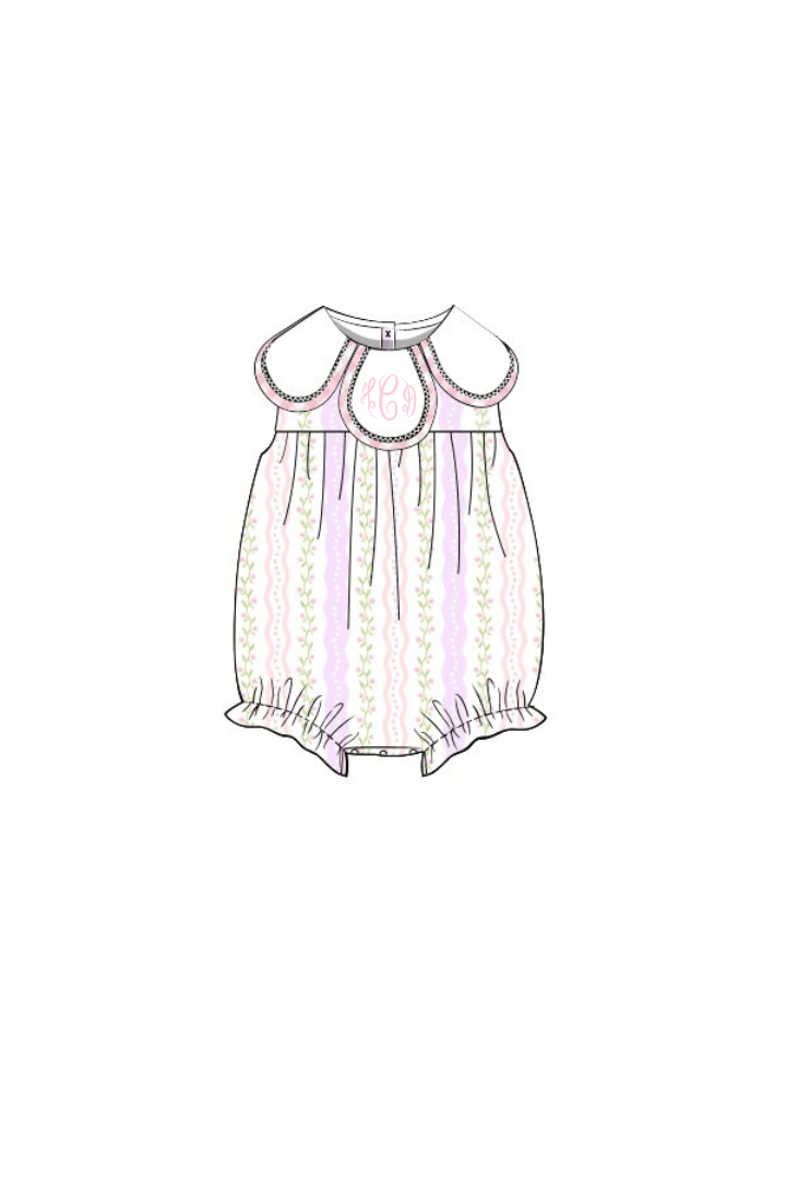 The Smocked Flamingo Apparel & Accessories Pre-Order Lavender and Pink Floral Tulip Bubble