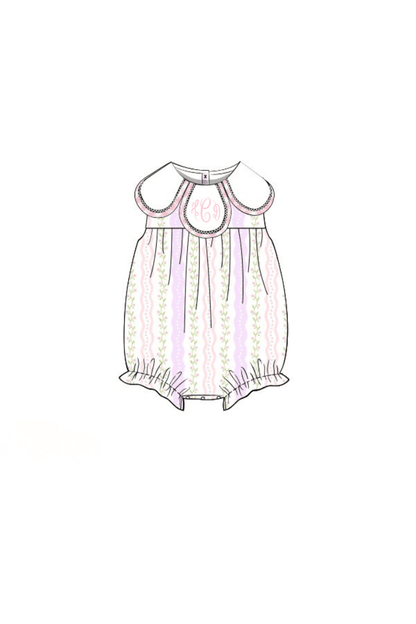 The Smocked Flamingo Apparel & Accessories Pre-Order Lavender and Pink Floral Tulip Bubble