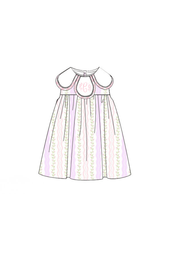 The Smocked Flamingo Apparel & Accessories Pre-Order Lavender and Pink Floral Tulip Dress