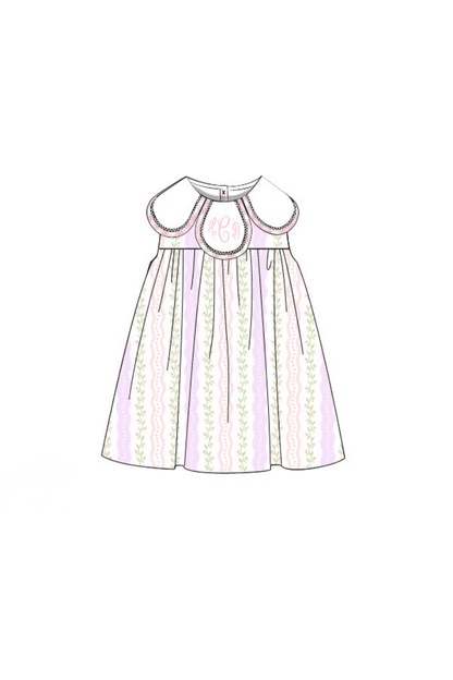 The Smocked Flamingo Apparel & Accessories Pre-Order Lavender and Pink Floral Tulip Dress