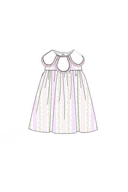 The Smocked Flamingo Apparel & Accessories Pre-Order Lavender and Pink Floral Tulip Dress