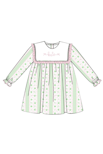 The Smocked Flamingo Apparel & Accessories Pre-Order Lucky Charms Ruffle Bib Dress