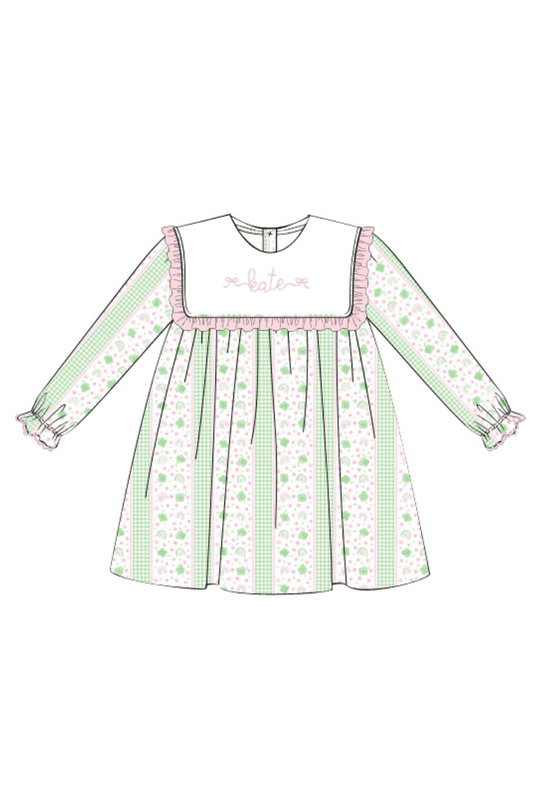 The Smocked Flamingo Apparel & Accessories Pre-Order Lucky Charms Ruffle Bib Dress