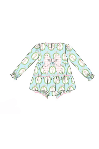 The Smocked Flamingo Apparel & Accessories Pre-Order Mint Nutcracker Pink Gingham Swing Bubble
