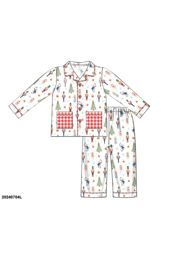 The Smocked Flamingo Apparel & Accessories Pre-Order Nutcracker 2 Piece Pajamas