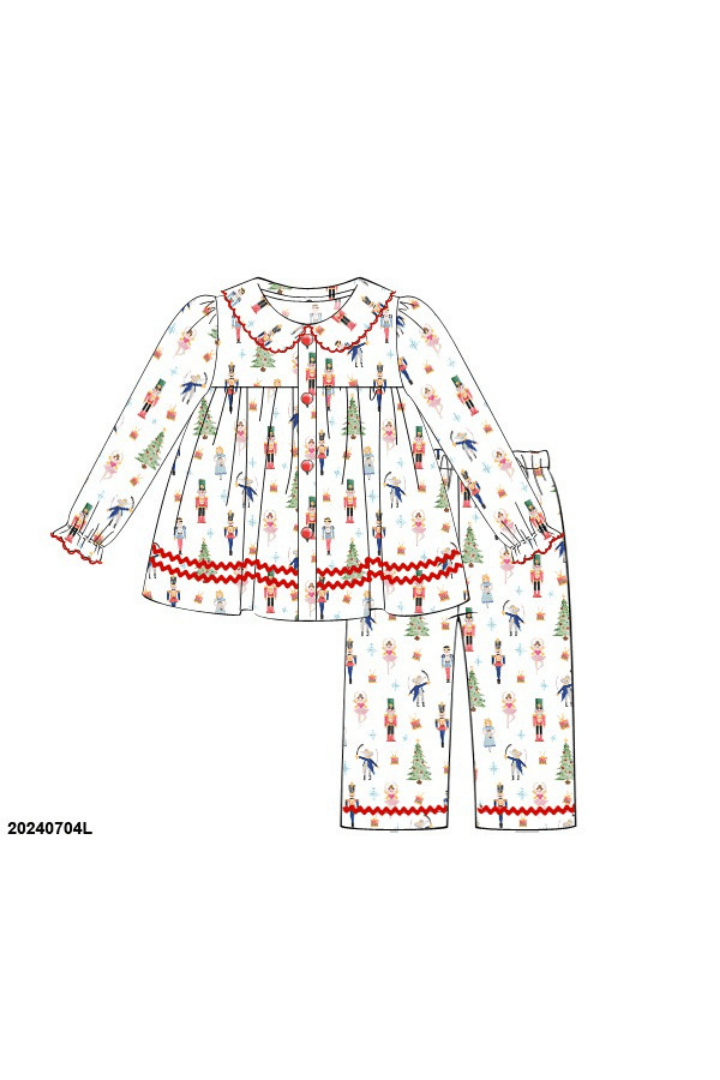 The Smocked Flamingo Apparel & Accessories Pre-Order Nutcracker 2 Piece Swing Pajamas