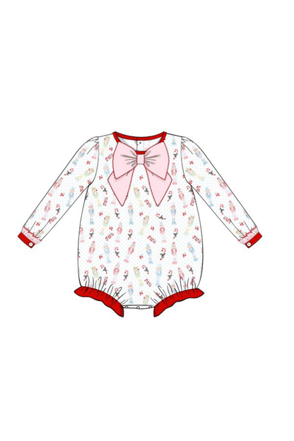 The Smocked Flamingo Apparel & Accessories Pre-Order Nutcracker Knit Bow Bubble