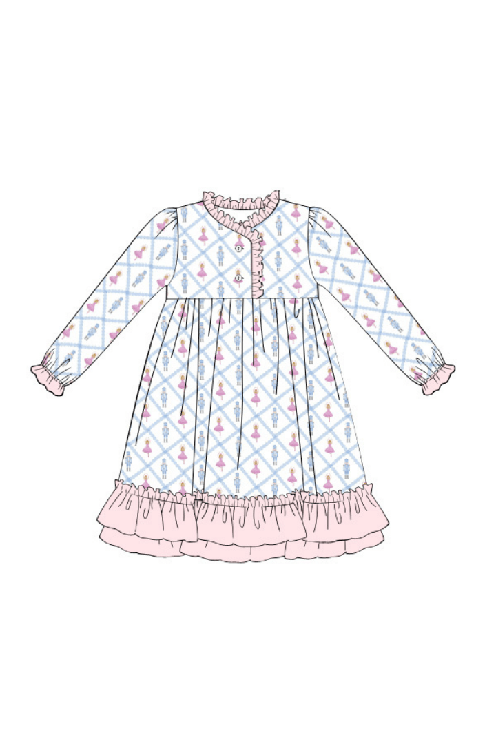 The Smocked Flamingo Apparel & Accessories Pre-Order Nutcracker Knit Gown