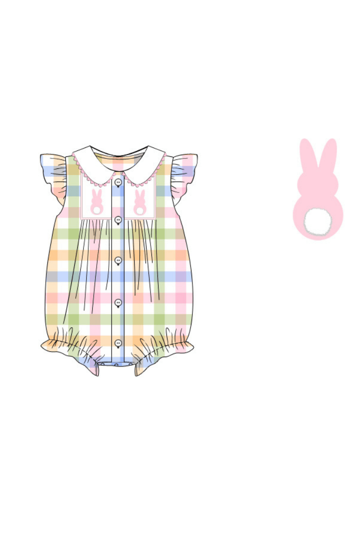 The Smocked Flamingo Apparel & Accessories Pre-Order Pastel Plaid Bunny Bubble