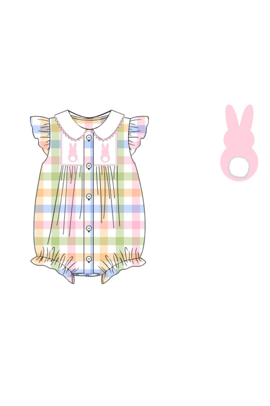 The Smocked Flamingo Apparel & Accessories Pre-Order Pastel Plaid Bunny Bubble