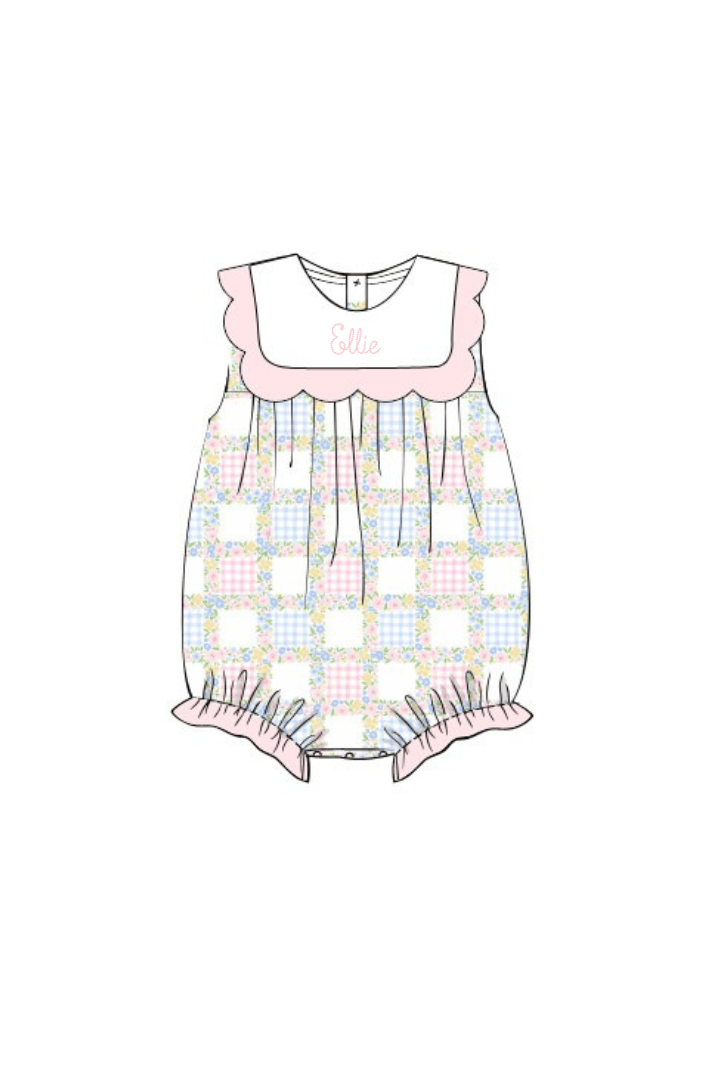 The Smocked Flamingo Apparel & Accessories Pre-Order Patchwork Scalloped Bubble