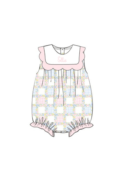 The Smocked Flamingo Apparel & Accessories Pre-Order Patchwork Scalloped Bubble