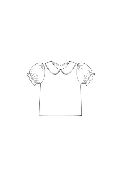 The Smocked Flamingo Apparel & Accessories Pre-Order Peter Pan Collar/Cap Sleeve Knit Shirt