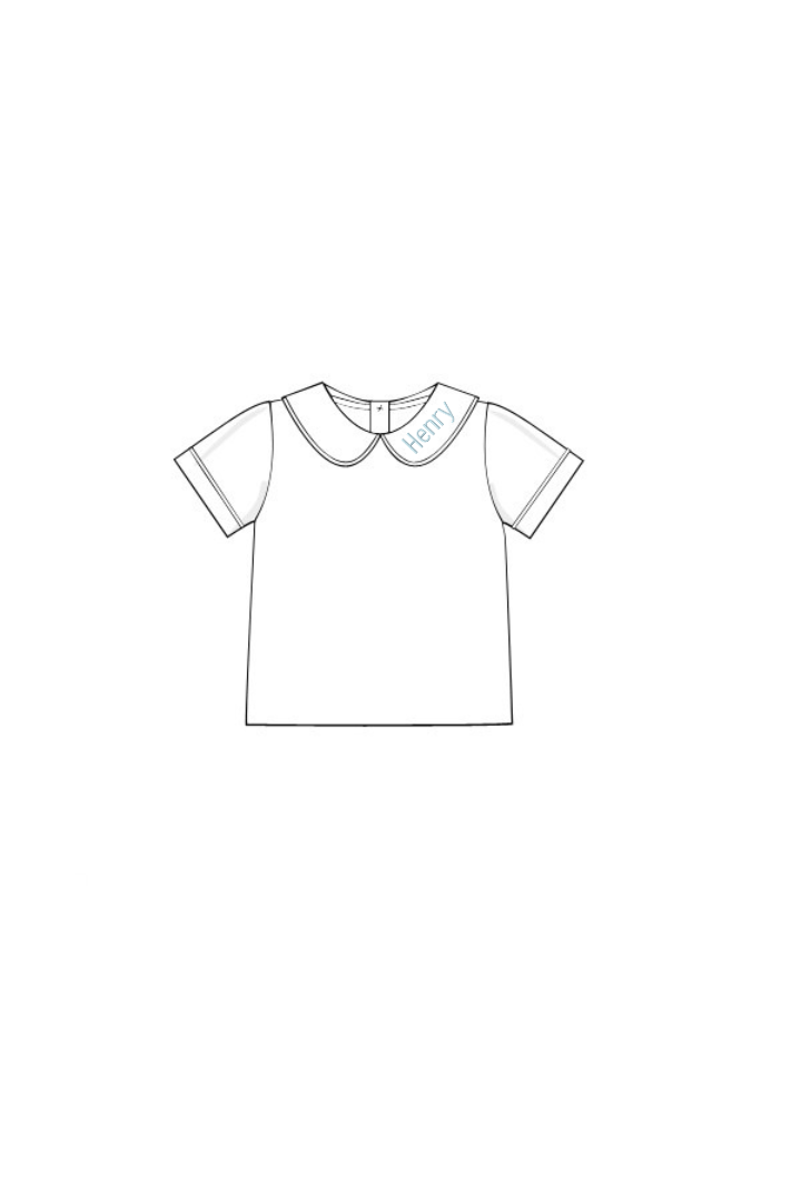 The Smocked Flamingo Apparel & Accessories Pre-Order Peter Pan Collar Knit Shirt
