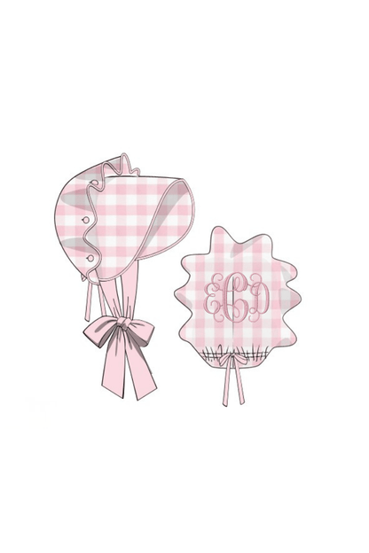 The Smocked Flamingo Apparel & Accessories Pre-Order Pink Buffalo Check Bonnet