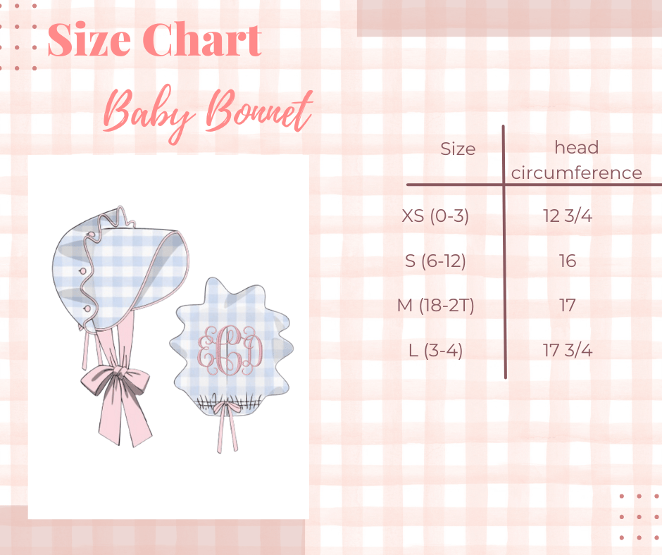 The Smocked Flamingo Apparel & Accessories Pre-Order Pink Buffalo Check Bonnet