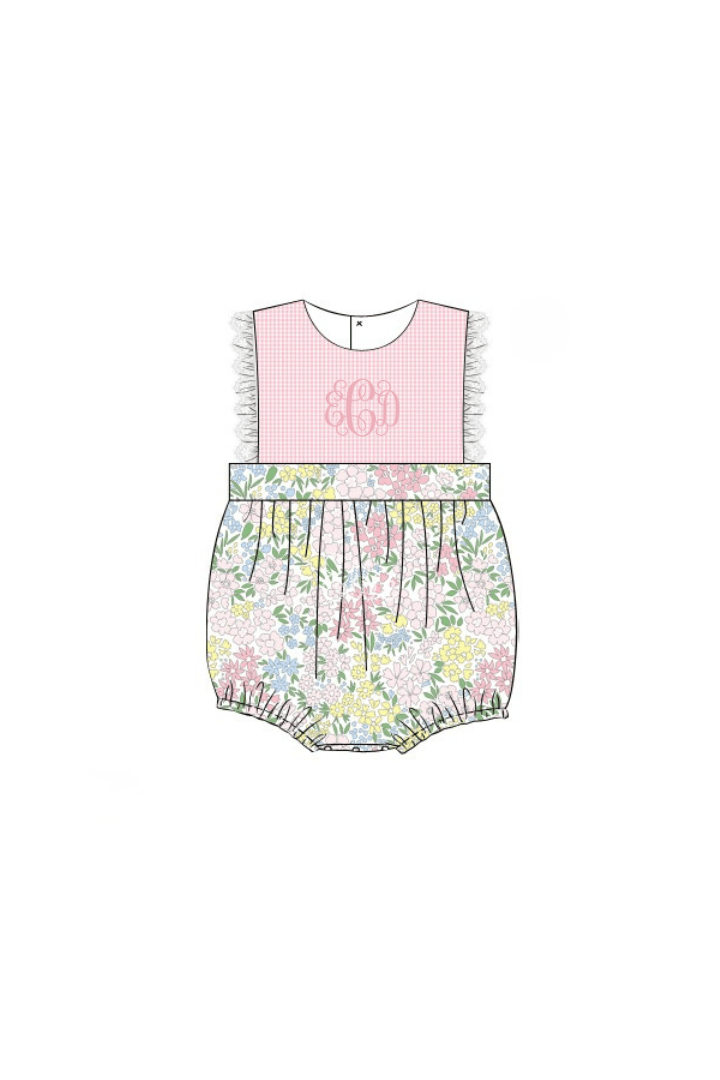 The Smocked Flamingo Apparel & Accessories Pre-Order Pink Floral/Gingahm Bubble