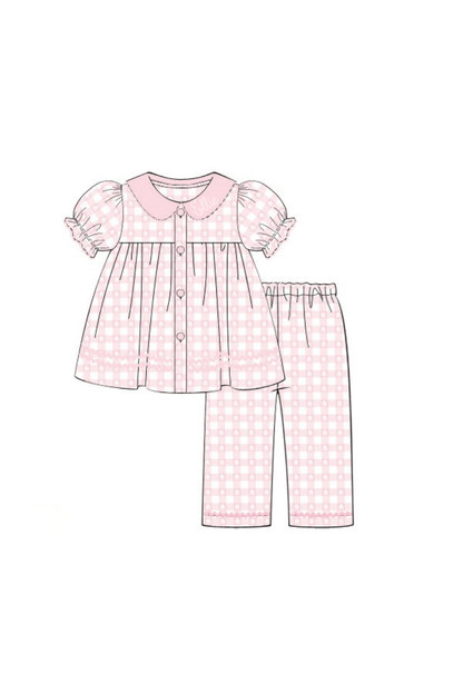 The Smocked Flamingo Apparel & Accessories Pre-Order Pink Gingham Easter Swing Lounge Set