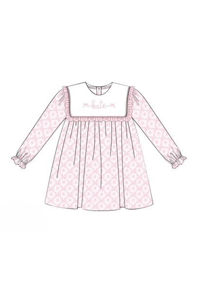 The Smocked Flamingo Apparel & Accessories Pre-Order Pink Heart and Bow Ruffle Dress