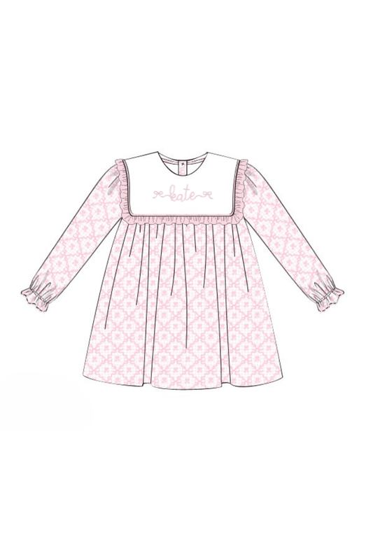 The Smocked Flamingo Apparel & Accessories Pre-Order Pink Heart and Bow Ruffle Dress