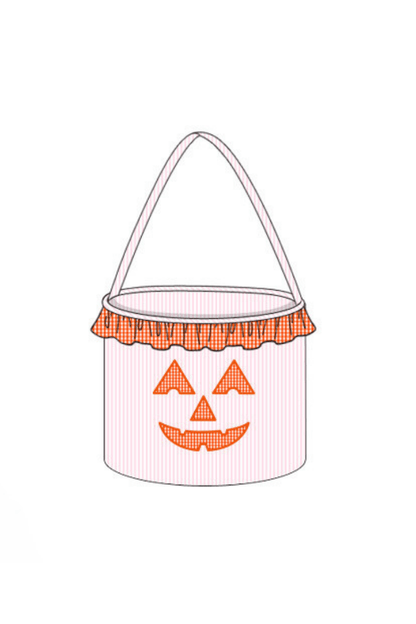 The Smocked Flamingo Apparel & Accessories Pre-Order Pink Jack O Lantern Treat Basket