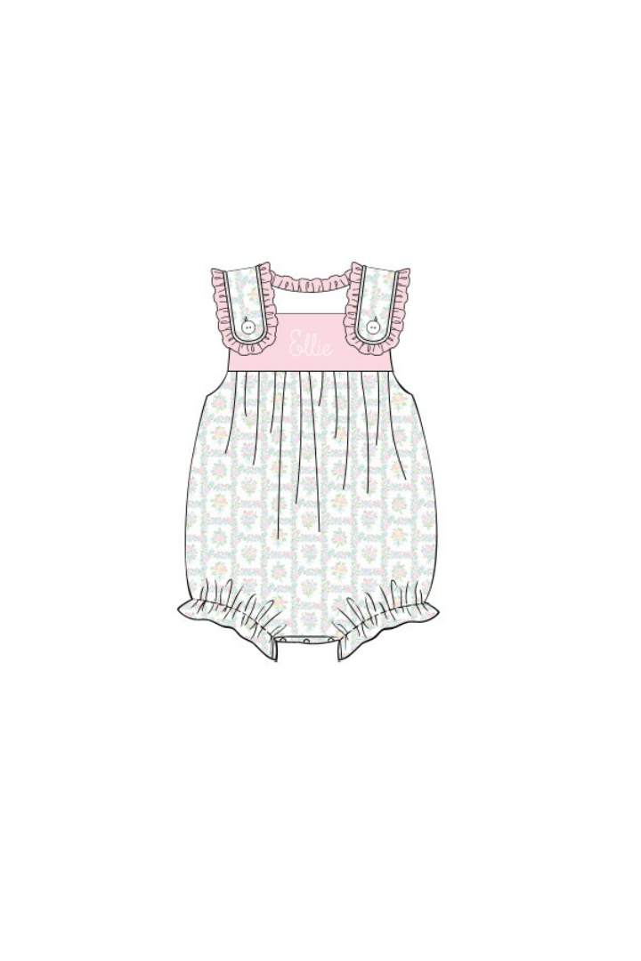 The Smocked Flamingo Apparel & Accessories Pre-Order Pink Patchwork Ruffle Bubble