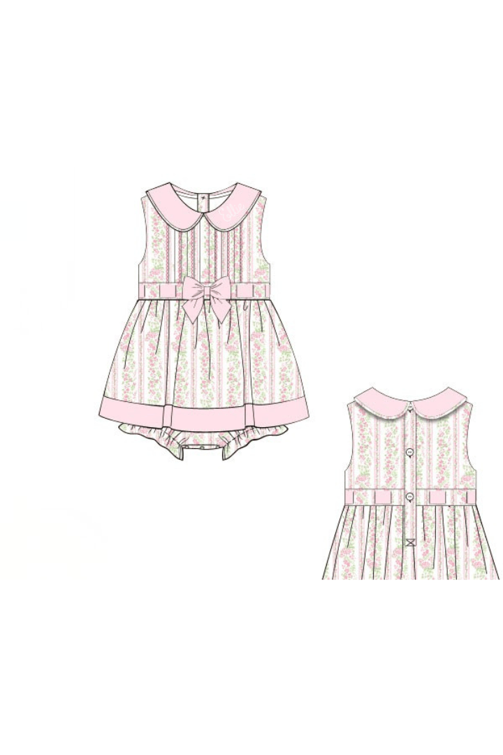 The Smocked Flamingo Apparel & Accessories Pre-Order Pink Spring Floral Skirted Bubble