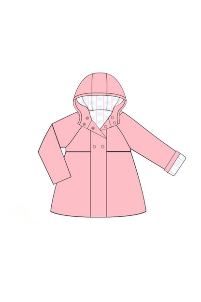 The Smocked Flamingo Apparel & Accessories Pre-Order Pink Sweet Scalloped Bow Raincoat